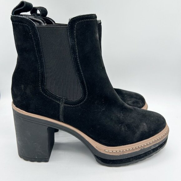 Steve Madden Lexa Platform Chunky Boots Black Suede Size 9.5 Women's - Picture 1 of 6